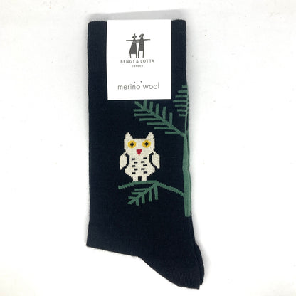 Bengt & Lotta "Owl" Socks (Black)
