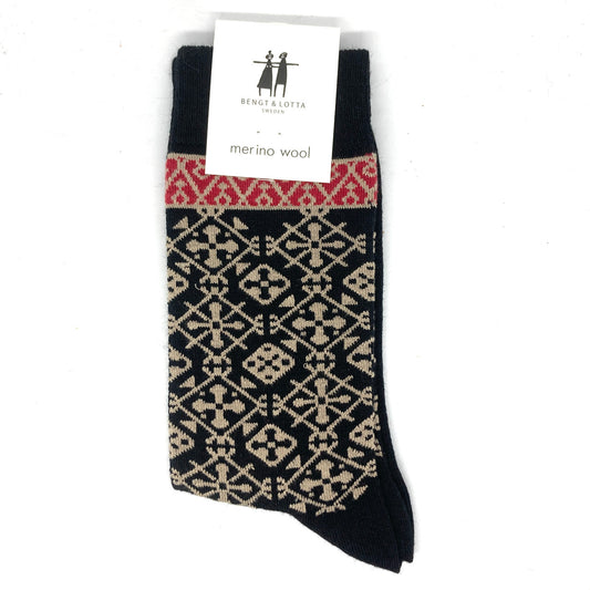 Bengt & Lotta Fjällnäs Socks (Black/Red)