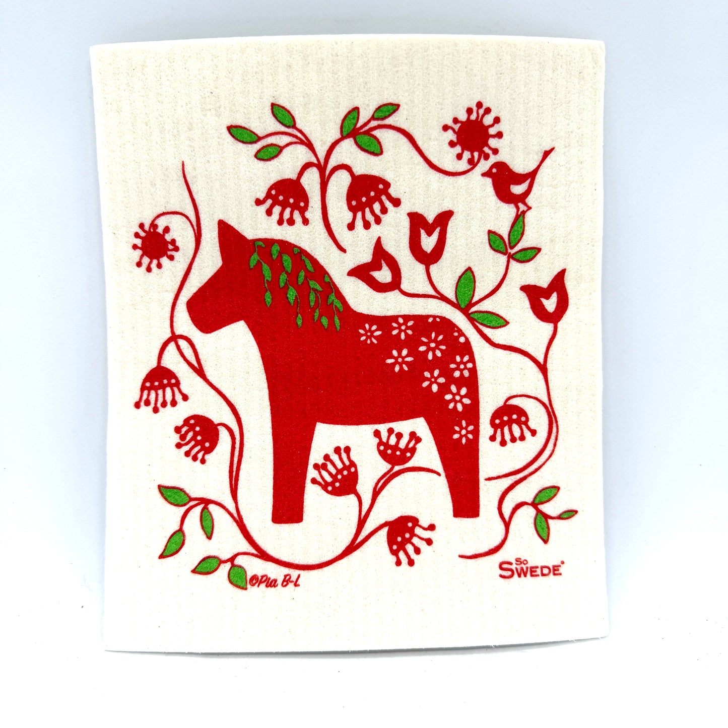Orange Dalahorse Swedish Dishcloth