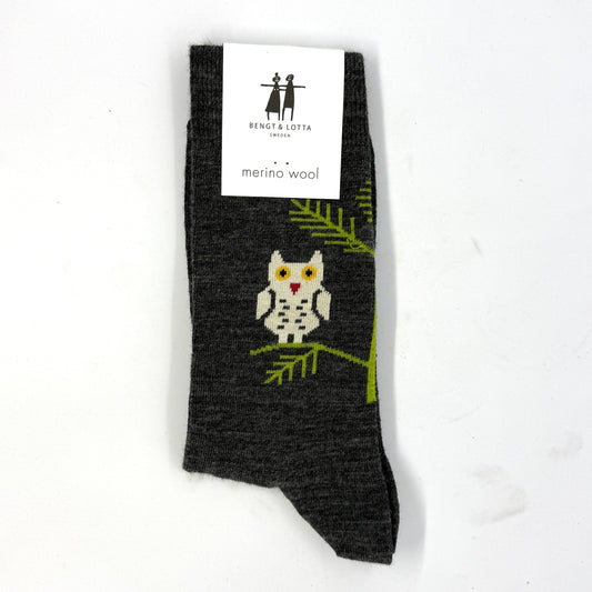 Bengt & Lotta "Owl" Socks (Charcoal)