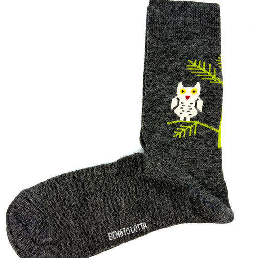 Bengt & Lotta "Owl" Socks (Charcoal)