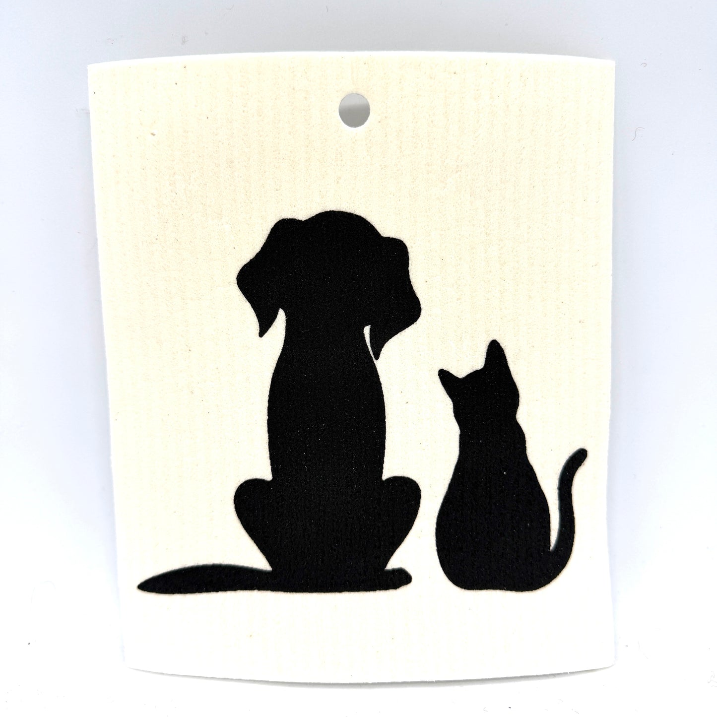 Dog and Cat Profile Swedish Dishcloth