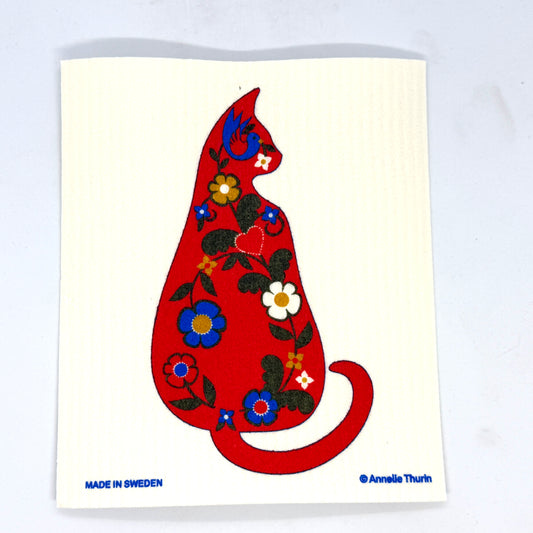 Dala Cat Swedish Dishcloth