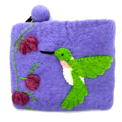 Hummingbird Felted Coin Purse