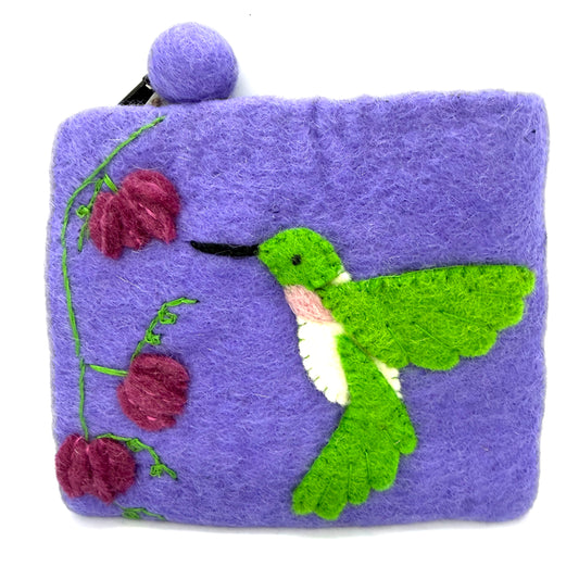 Hummingbird Felted Coin Purse