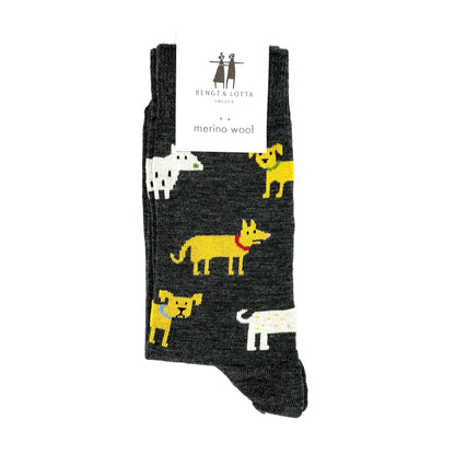 Bengt & Lotta "Dogs" Socks (Charcoal)