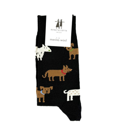 Bengt & Lotta "Dogs" Socks (Black)