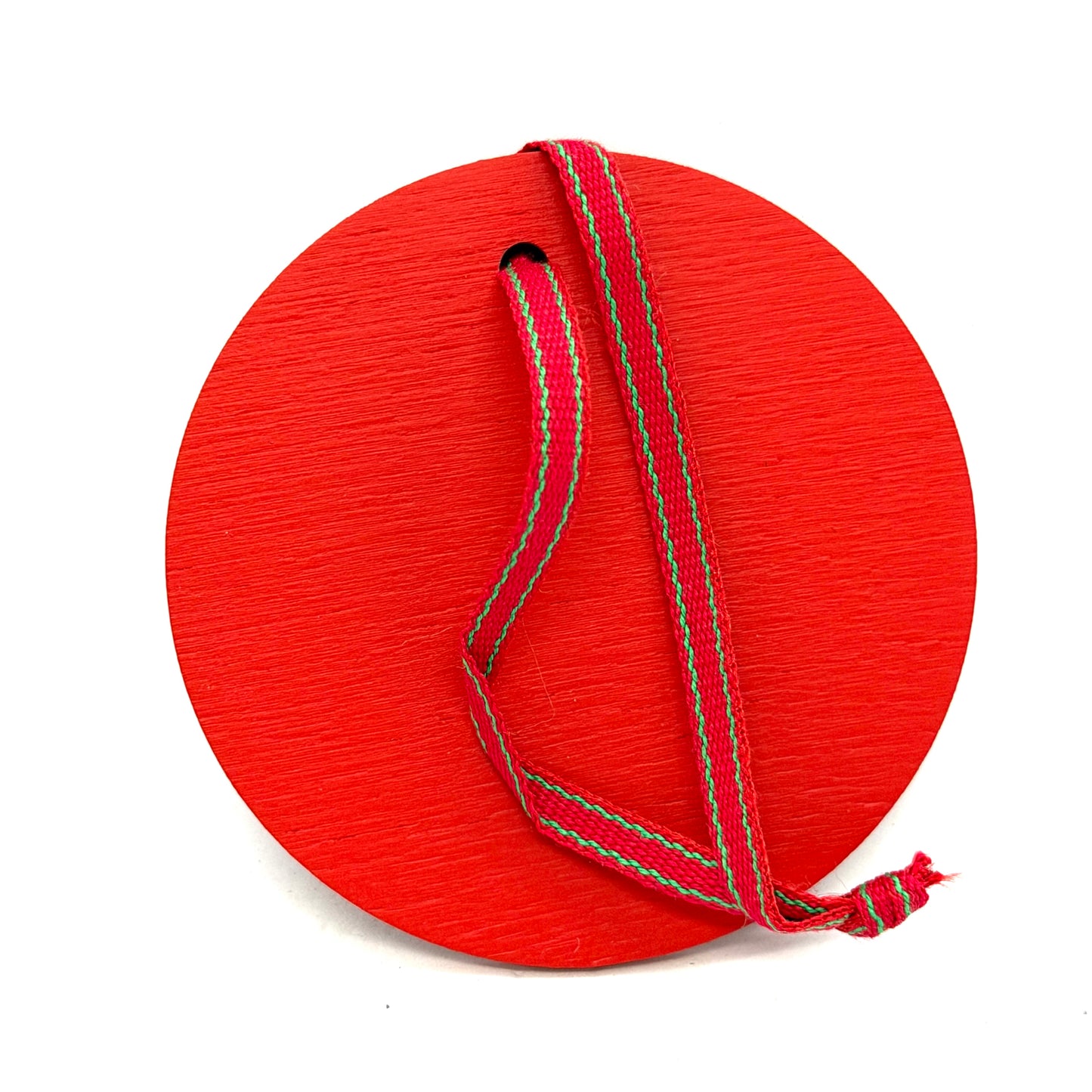 Red Lucia Round Wood Ornament