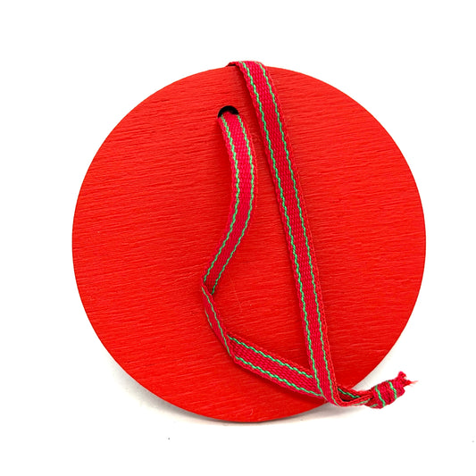 Red Lucia Round Wood Ornament