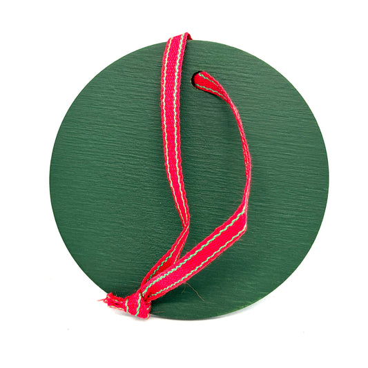 Green Lingonberries Round Wood Ornament