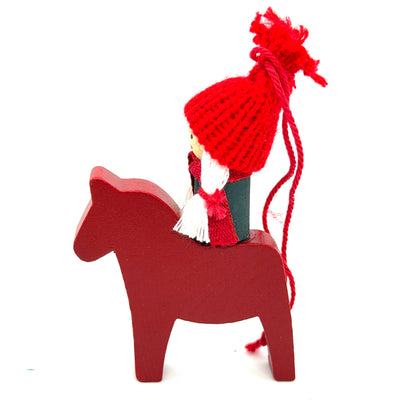 Tomtegirl on Horse Ornament