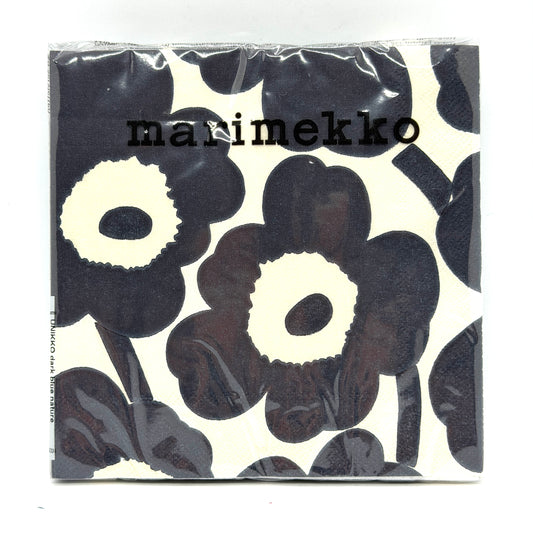 Marimekko Unikko Dark Blue Cocktail Napkins