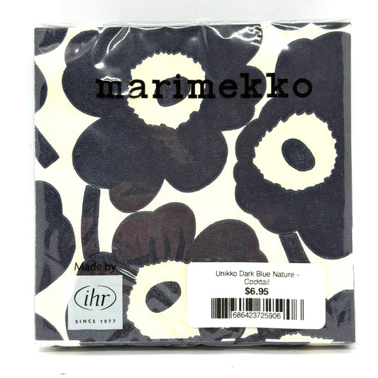 Marimekko Unikko Dark Blue Cocktail Napkins