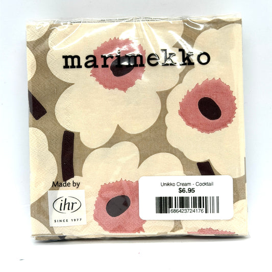 Marimekko Unikko Cream Cocktail Napkins