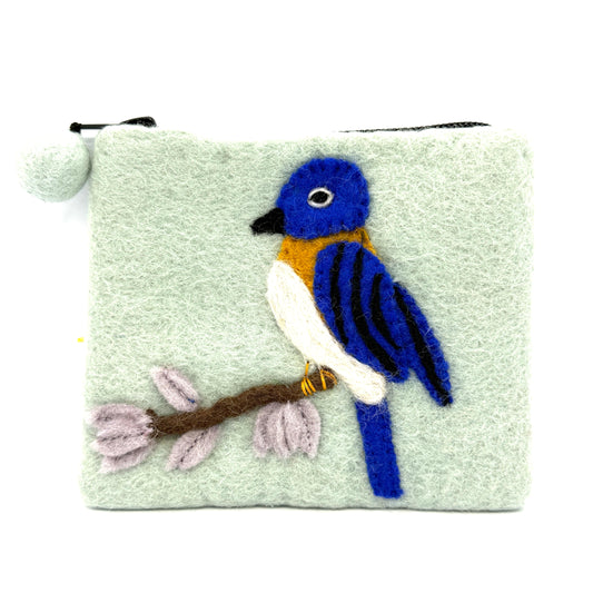 Bluebird Felted Coin Purse