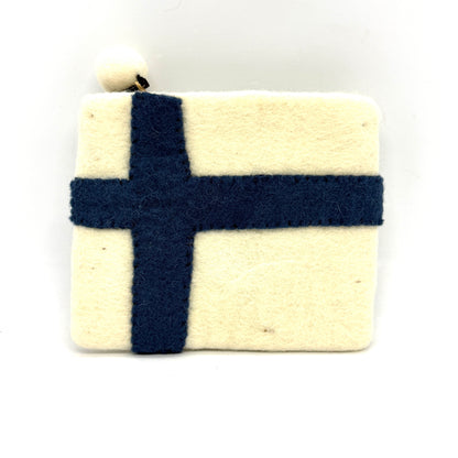 Finnish Flag Felted Coin Purse