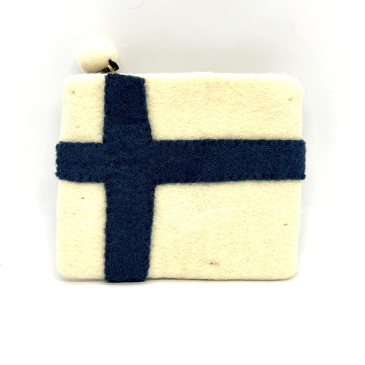 Finnish Flag Felted Coin Purse