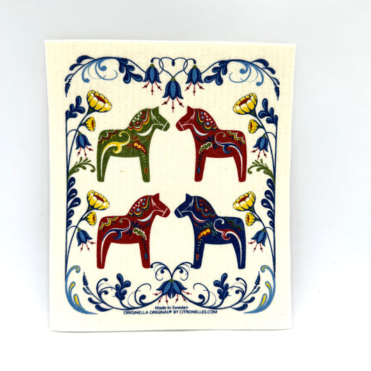 Dalom Horse 4 Swedish Dishcloth