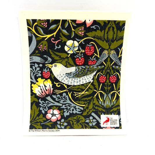 Strawberry Thief Blue Swedish Dishcloth