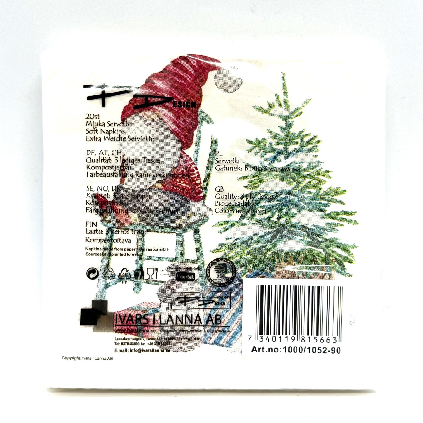 Tomte on a Chair Cocktail Napkins