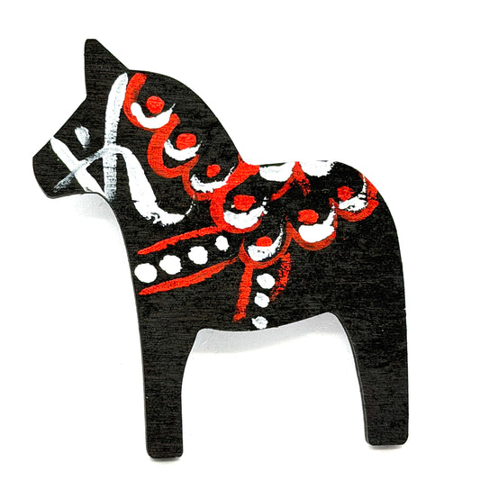 Dalahorse Wood Magnet (black)