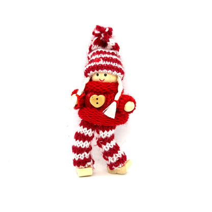 Boy & Girl Tomten Ornaments with Heart Buttons