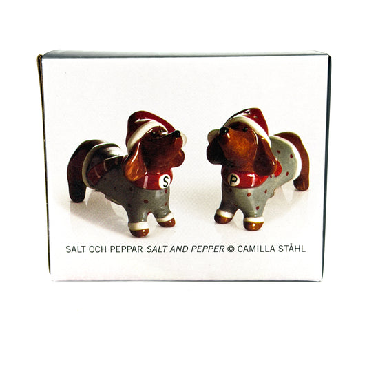 Dusty the Christmas Dog Salt & Pepper Shakers