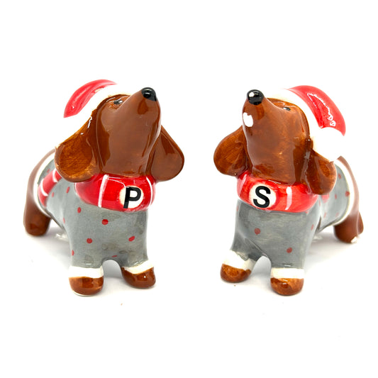 Dusty the Christmas Dog Salt & Pepper Shakers