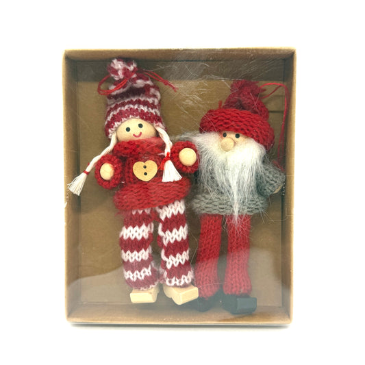 Grandpa & Girl Tomten Ornaments