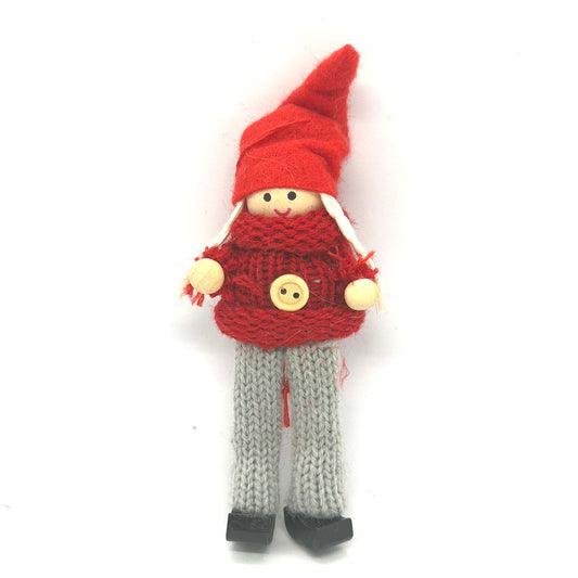 Boy & Girl Tomten Ornaments with Buttons