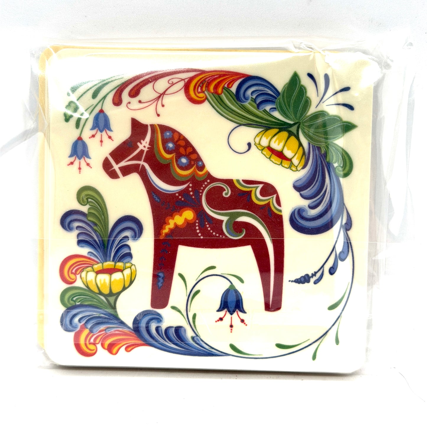 Red Dala 4 pack Coaster