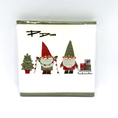 Tomte Sled and Tree Lights Dinner Napkins