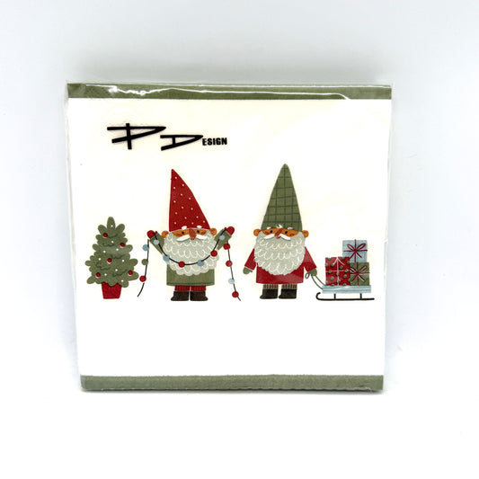 Tomte Sled and Tree Lights Dinner Napkins