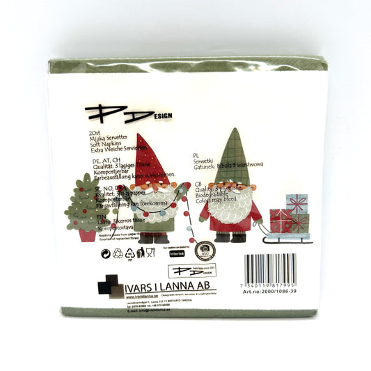 Tomte Sled and Tree Lights Dinner Napkins