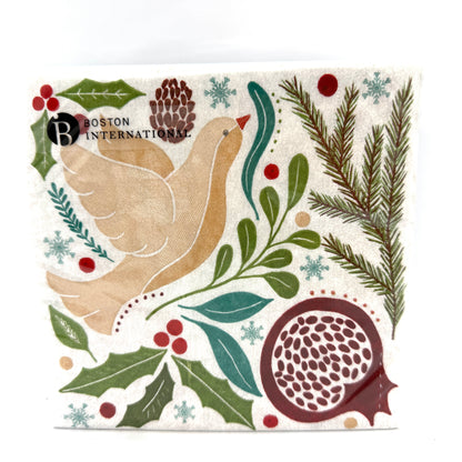 Winter Berry Dove Dinner Napkin