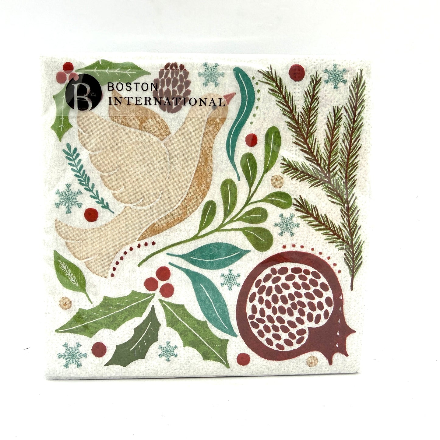 Winter Berry Dove Cocktail Napkin