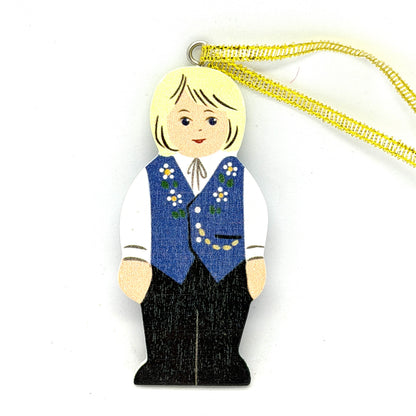 Swedish Boy Wood Ornament