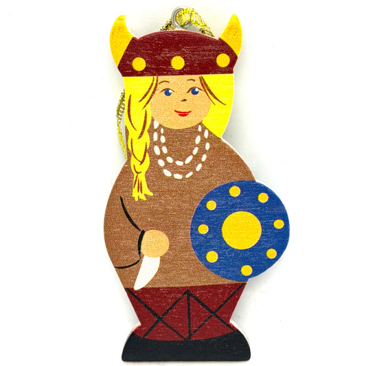 Viking Girl Wood Ornament