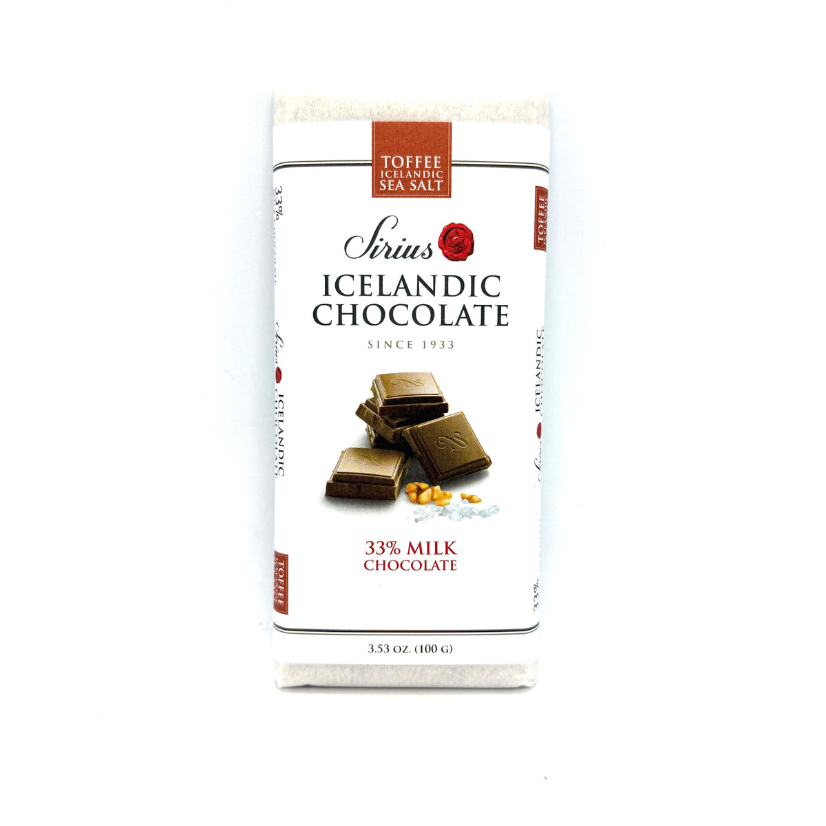 Icelandic Sea Salt Toffee Milk Chocolate Bar – 100 g