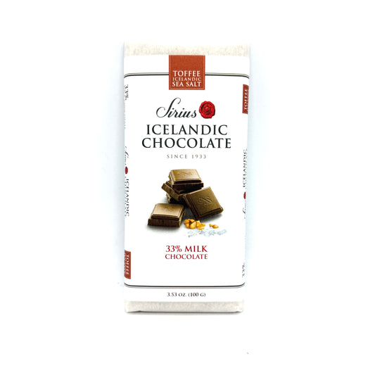 Icelandic Sea Salt Toffee Milk Chocolate Bar – 100 g