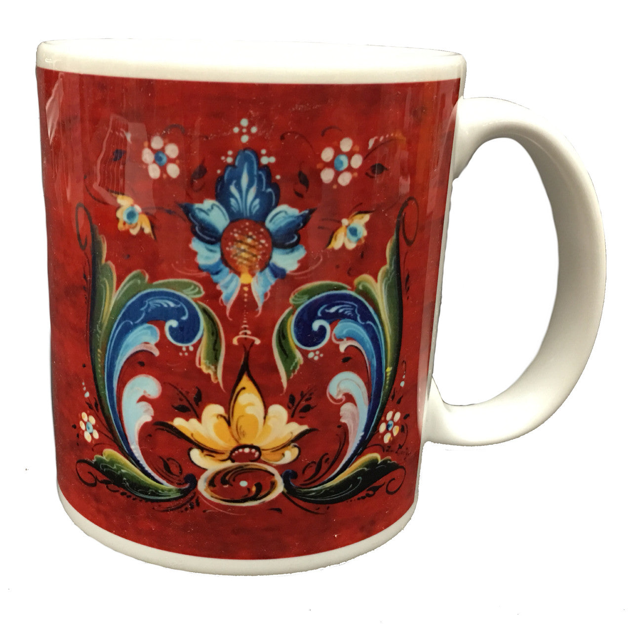 Norwegian Red Rosemaled Mug
