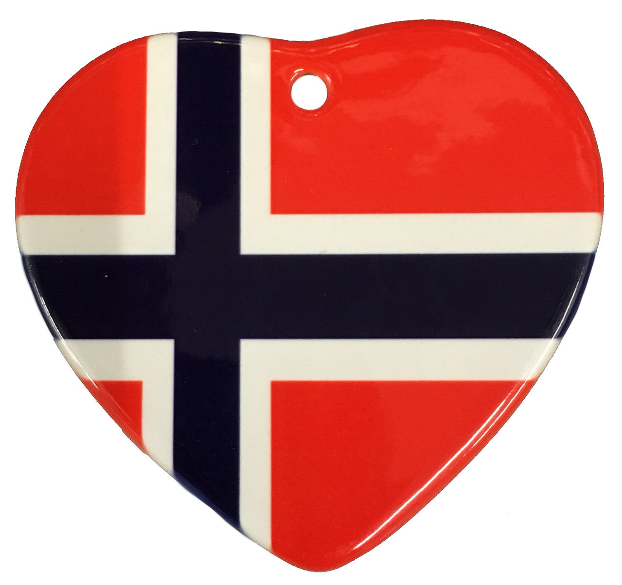 Norwegian Flag Heart Ceramic Ornament