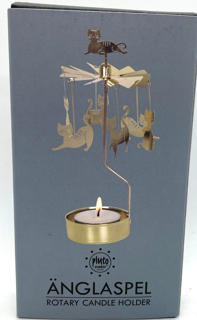 This Rotary Candle has cats on it.  Like cats? Well, here ya go.  Cats. 