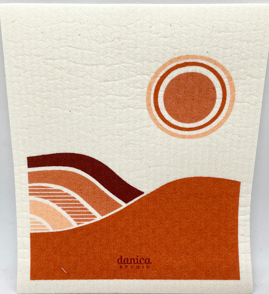 Solstice is the time or date (twice each year) at which the sun reaches its maximum or minimum declination, marked by the longest and shortest days.  It has nothing to do with your second cousin's boyfriend Sol Tice.  He sells real estate in Florida.  This dishcloth, unlike Sol, will assist you in maintaining a tidy home.