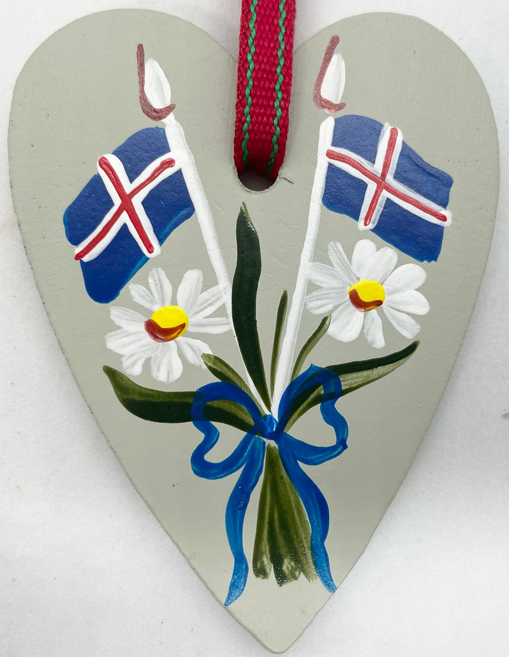 Iceland Heart Wood Ornament