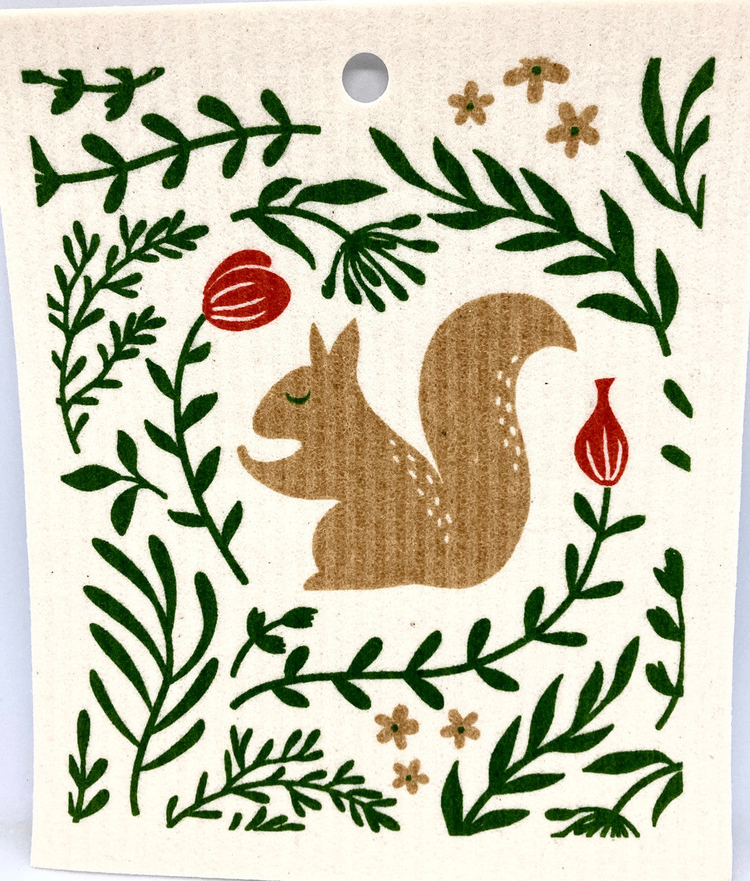 Squiggidy Squirrel Swedish Dishcloth