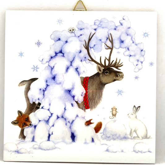 Reindeer & Animals Tile Trivet