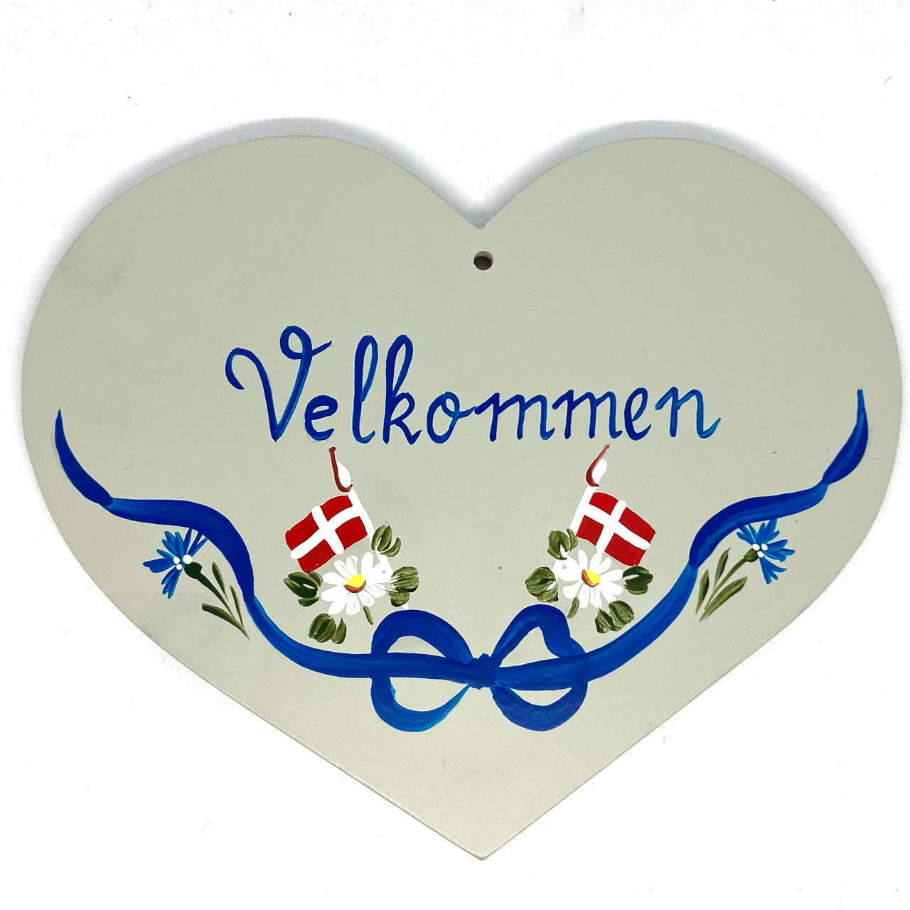 Välkommen Heart Danish Flag Sign