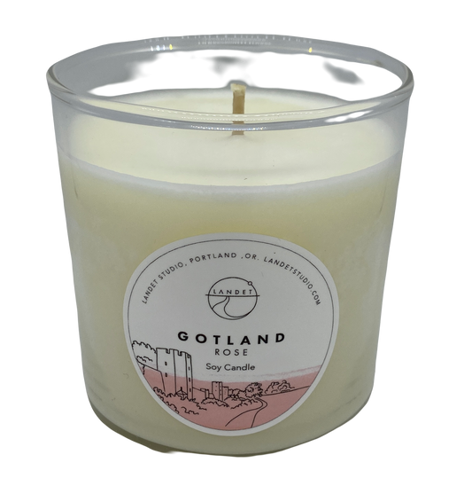 8 oz Rose Scented  Gotland Soy Candle