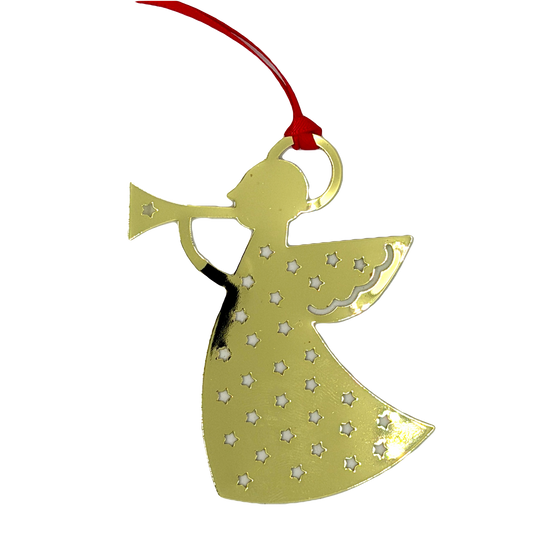 Gold Trumpet Angel Hanging Decoration